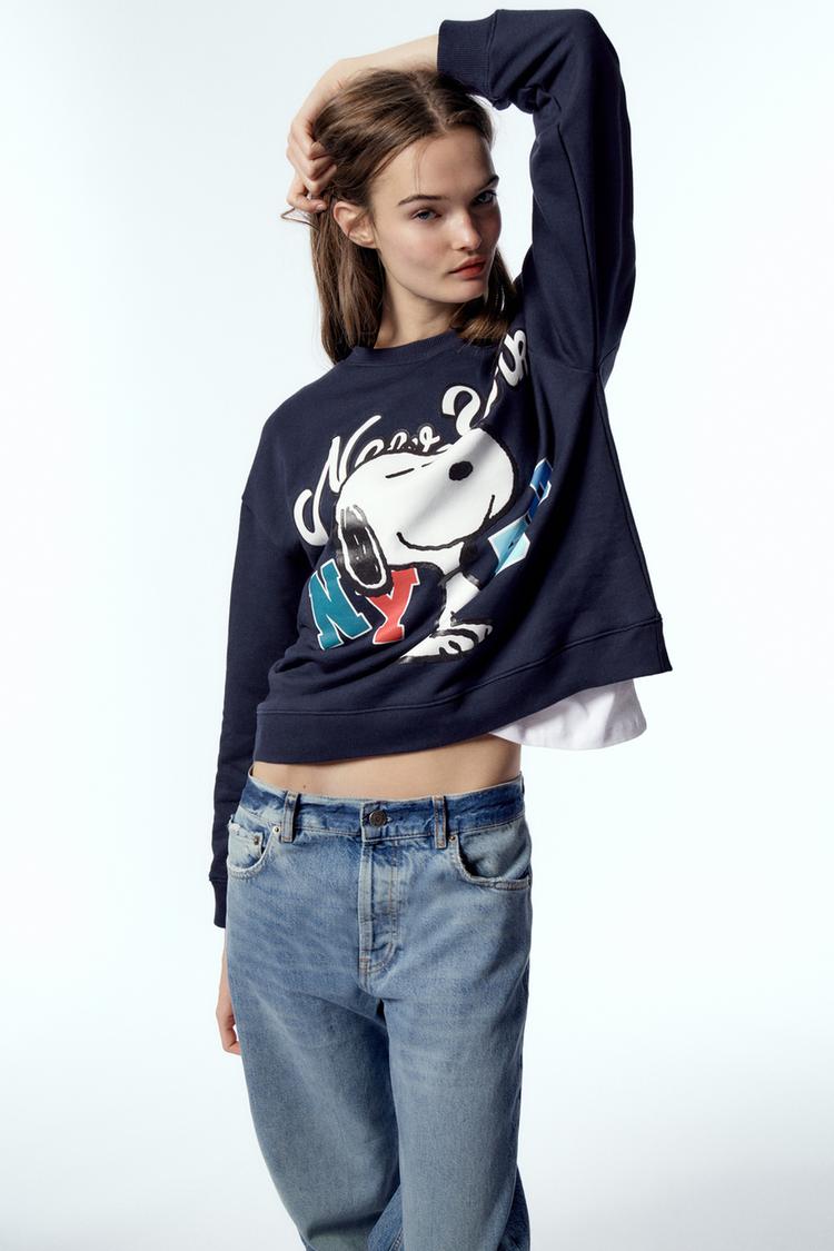 Snoopy peanuts sweatshirt zara hotsell